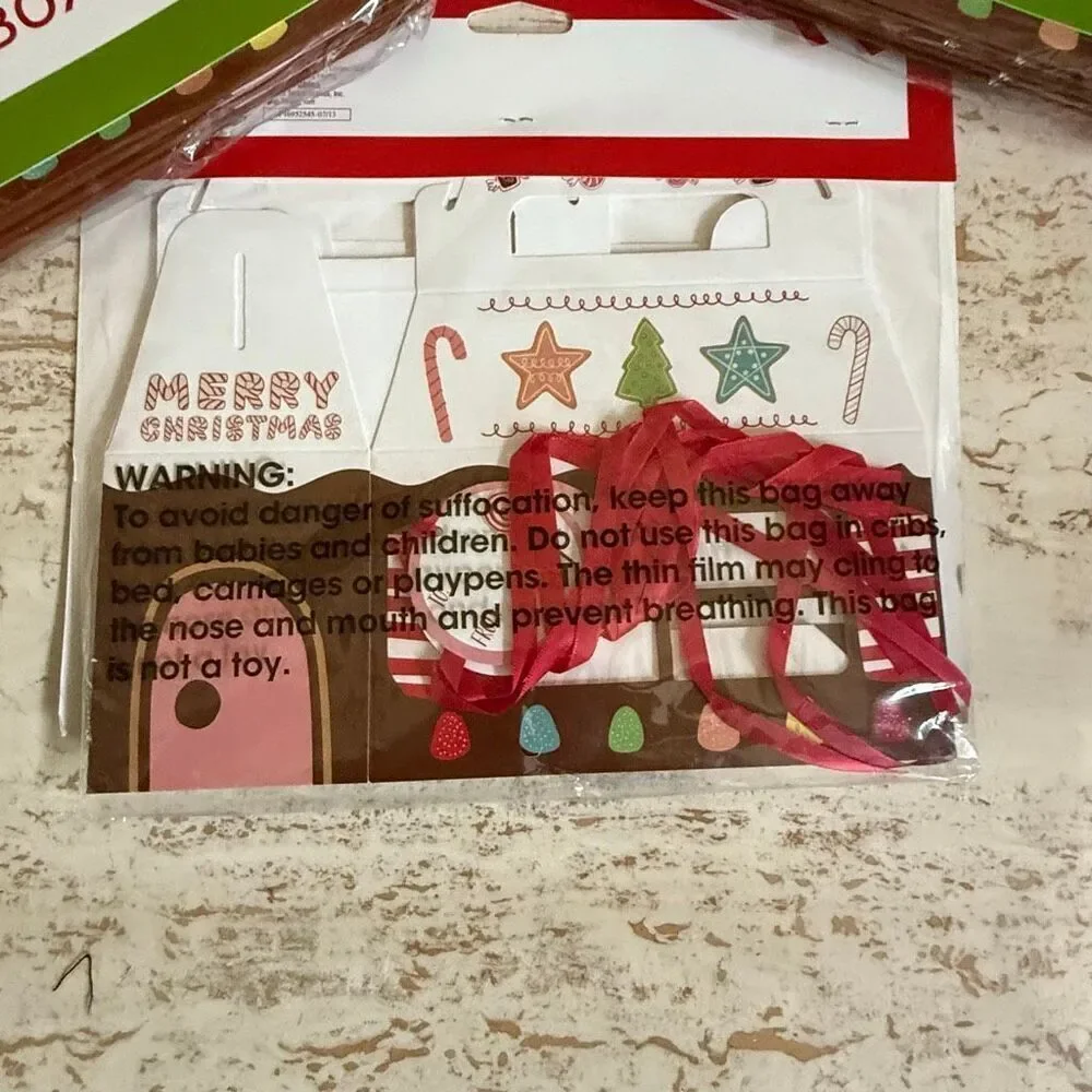 Set of three target gingerbread cardboard treat boxes
